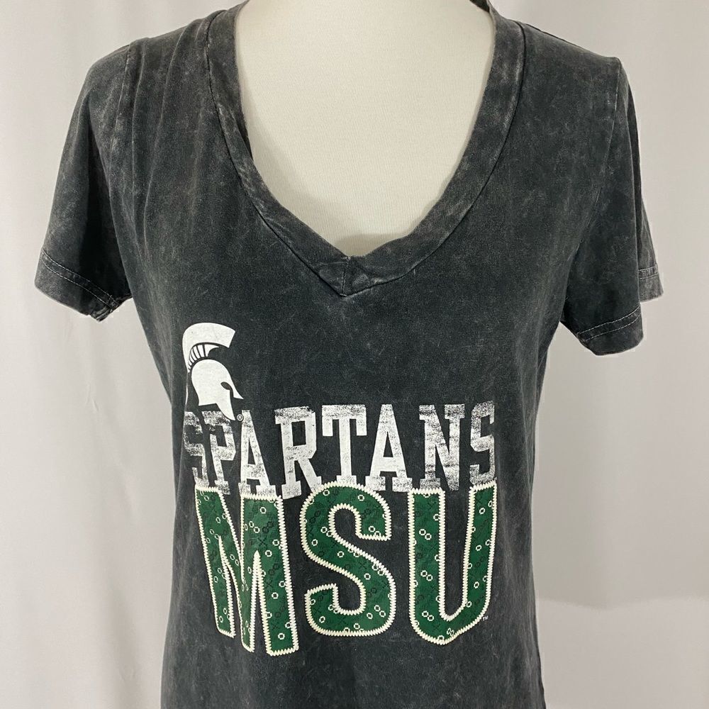 Michigan State Spartan V Neck T Shirt